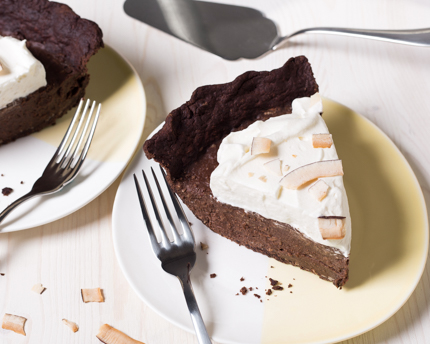 Tarte au chocolat et noix de coco