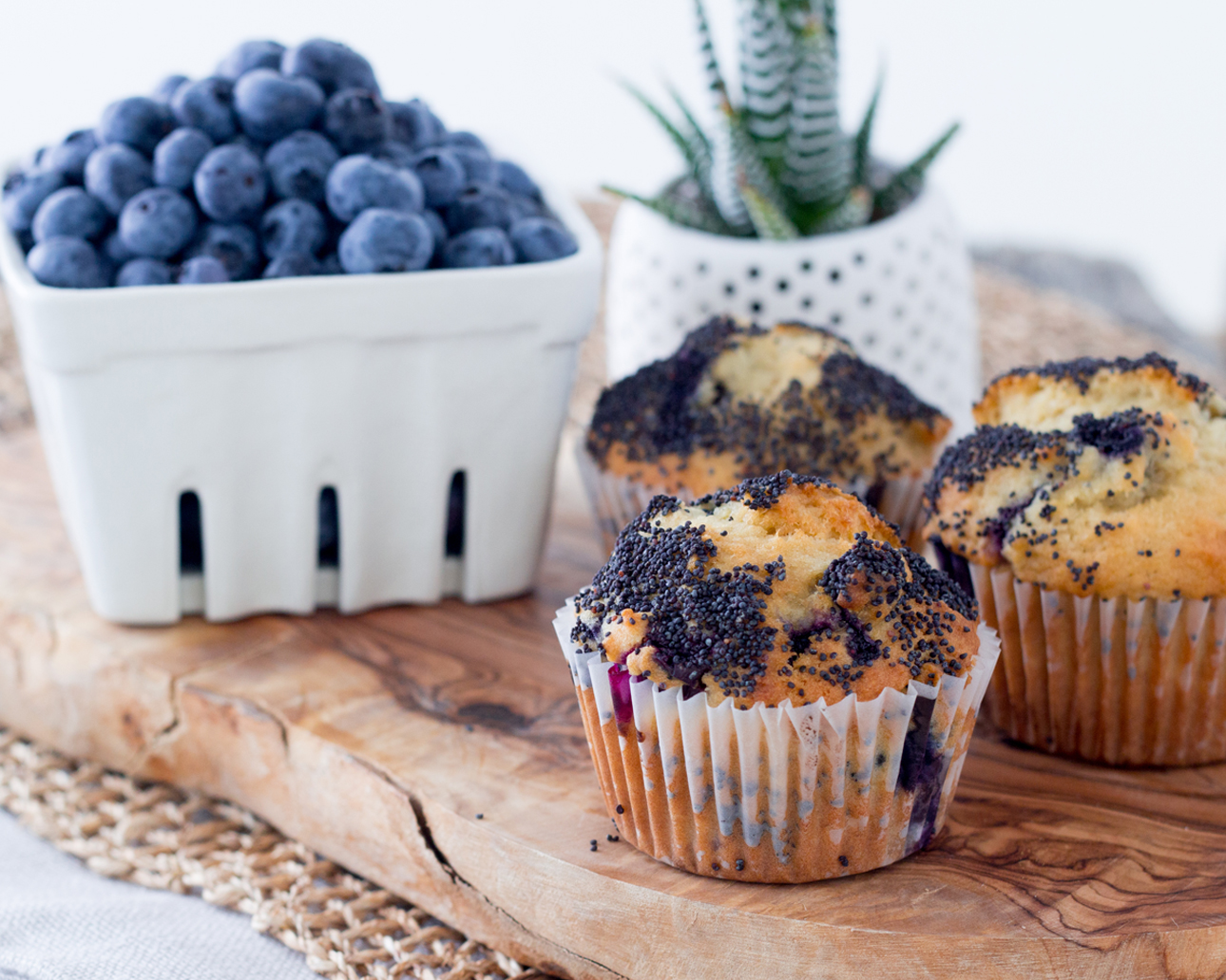 Muffin aux bleuets , citron et graines de pavot