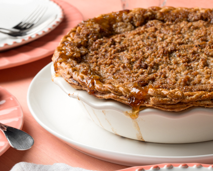 Tarte crumble aux pêches