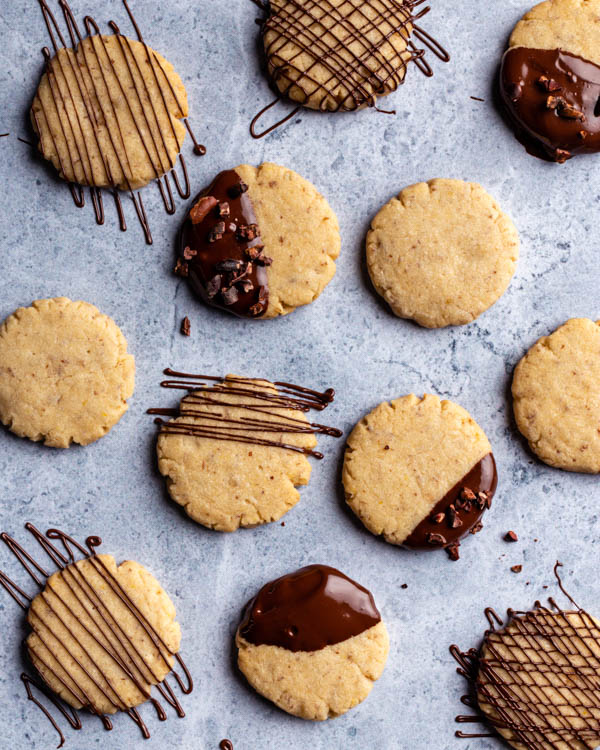 vegan sugar cookies on concrete background