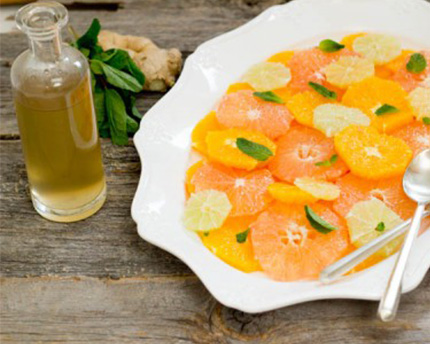 Salades d’agrumes à la menthe et au gingembre