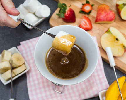 Fondue au caramel salé